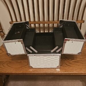 Elegant White and Black Storage Organizer With Key